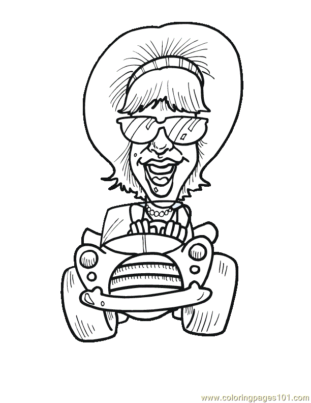 printable coloring page happy driving car sports racing cars 