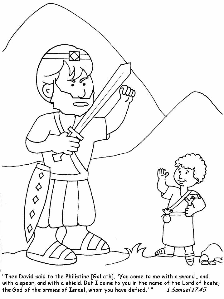 Coloring Page Place :: David (and Goliath) Bible Coloring Pages