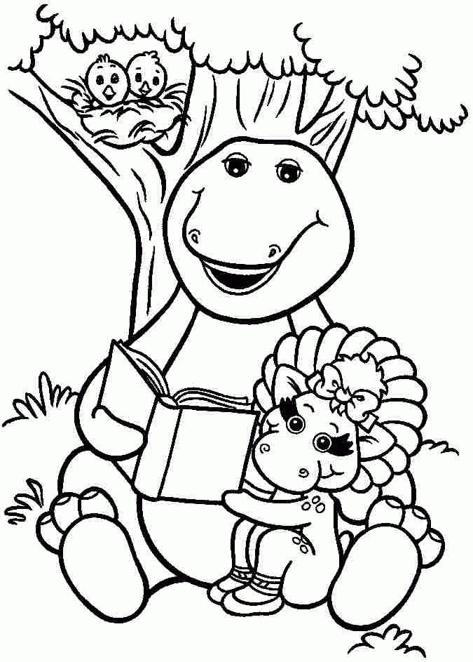 Colouring Pages Cartoon Barney And Friends Free Printable For 