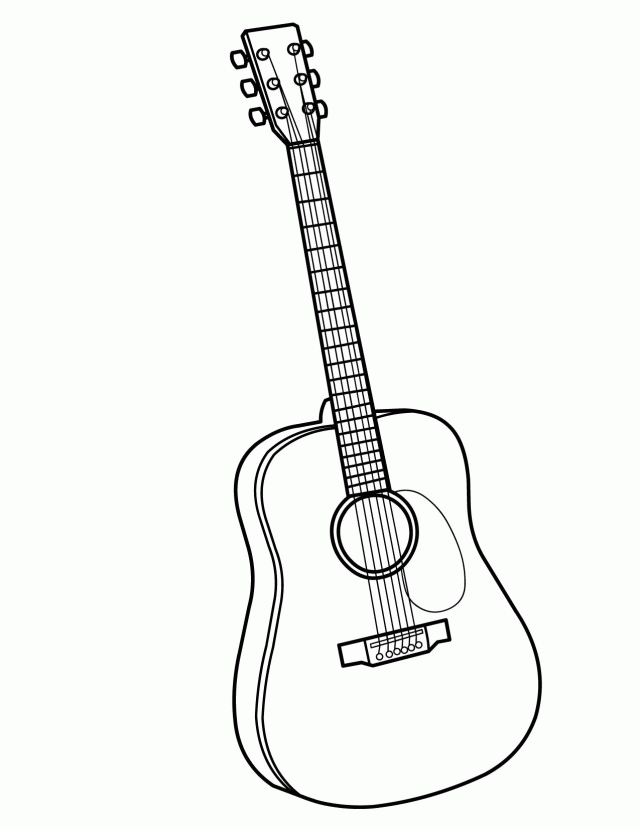 30 Guitar Coloring Pages Free Coloring Page Site 194692 Guitar 