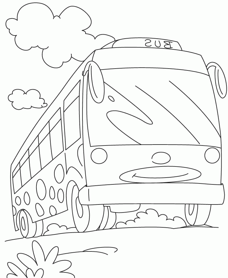 The Bus Is Currently Running Coloring Pages - Transportation 