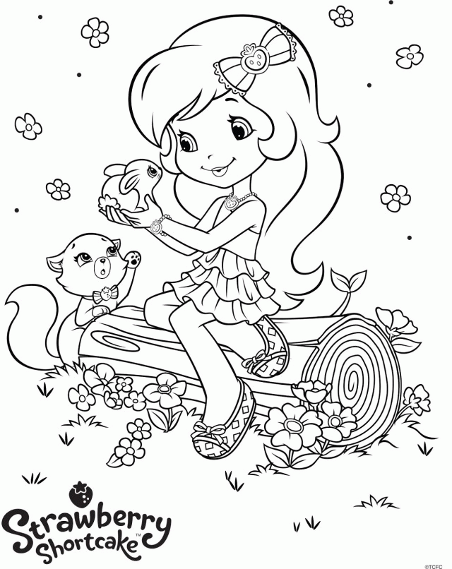 Strawberry Shortcake Coloring Pages Printable Easter Basket Id 