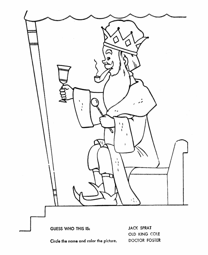 Old king Cole Colouring Pages