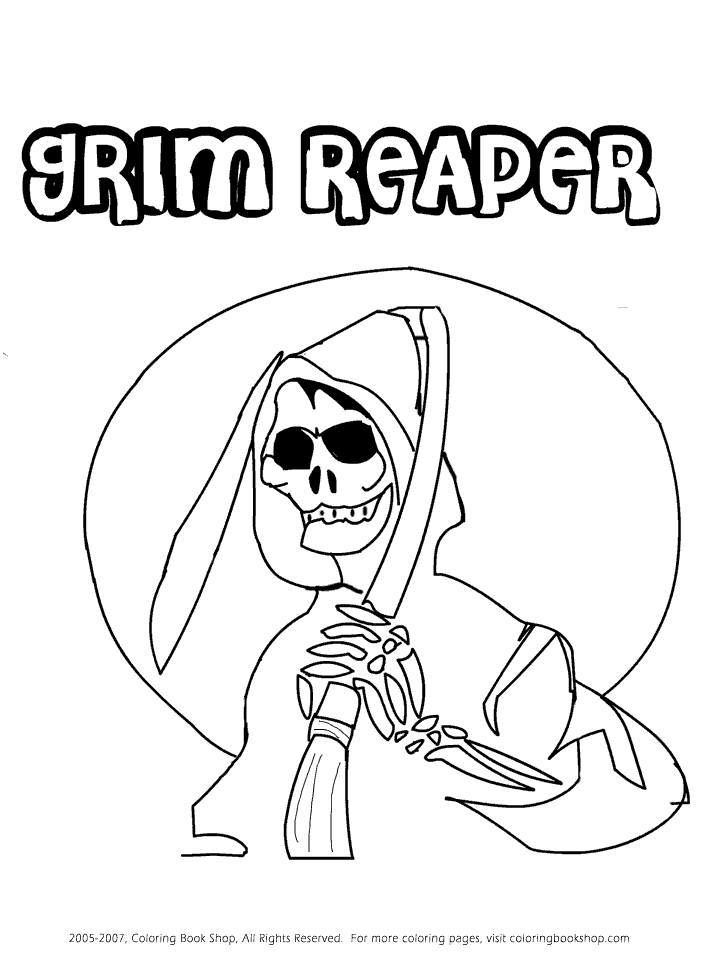 October, 2013 Archive Page 16: Halloween Grim Reaper Coloring 
