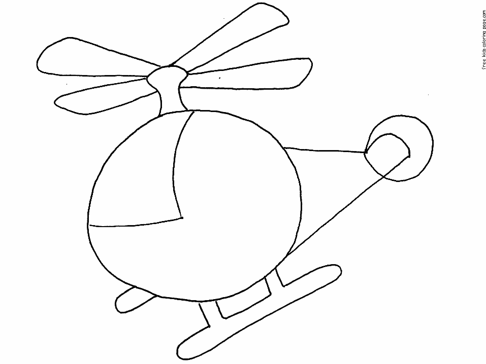 cartoon helicopter coloring pages for kids - Free Printable 