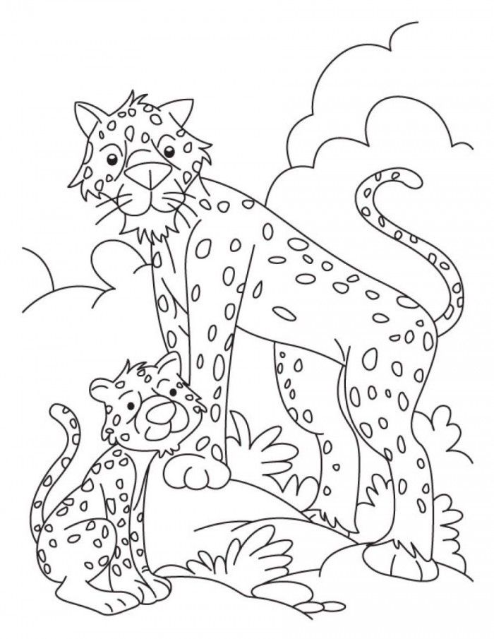 Tiger And Cub Coloring Pages