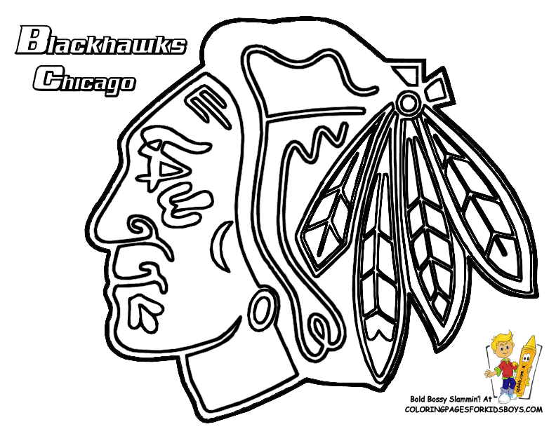 Blackhawks Chicago Hockey Free Coloring Pictures pages | NHL 