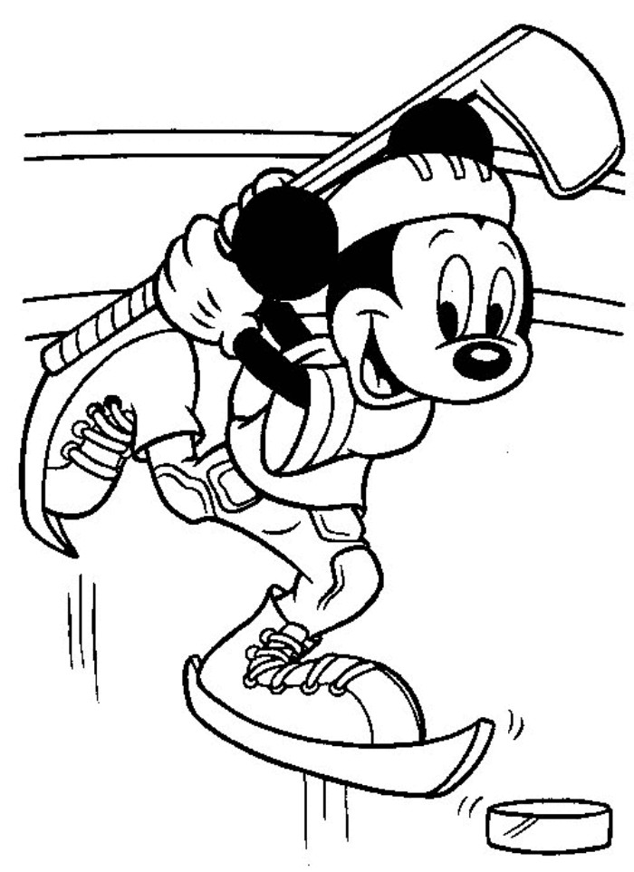 Mickey Plays Golf Coloring Page | Kids Coloring Page