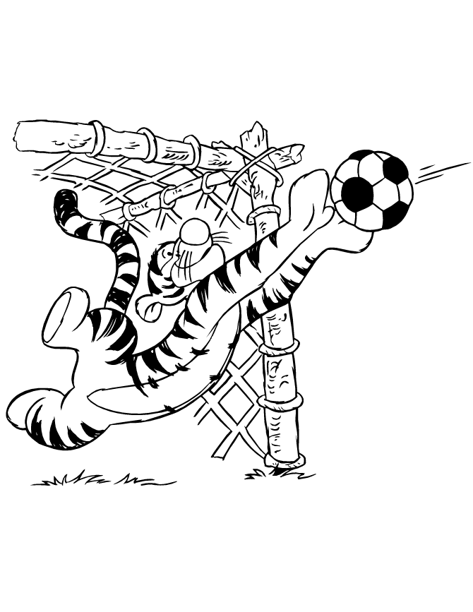 soccer tigger Colouring Pages