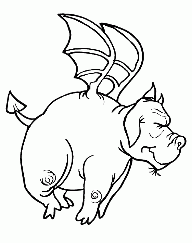 Cute Dragon Holds The Tail Coloring Pages - Dragon Coloring Pages 