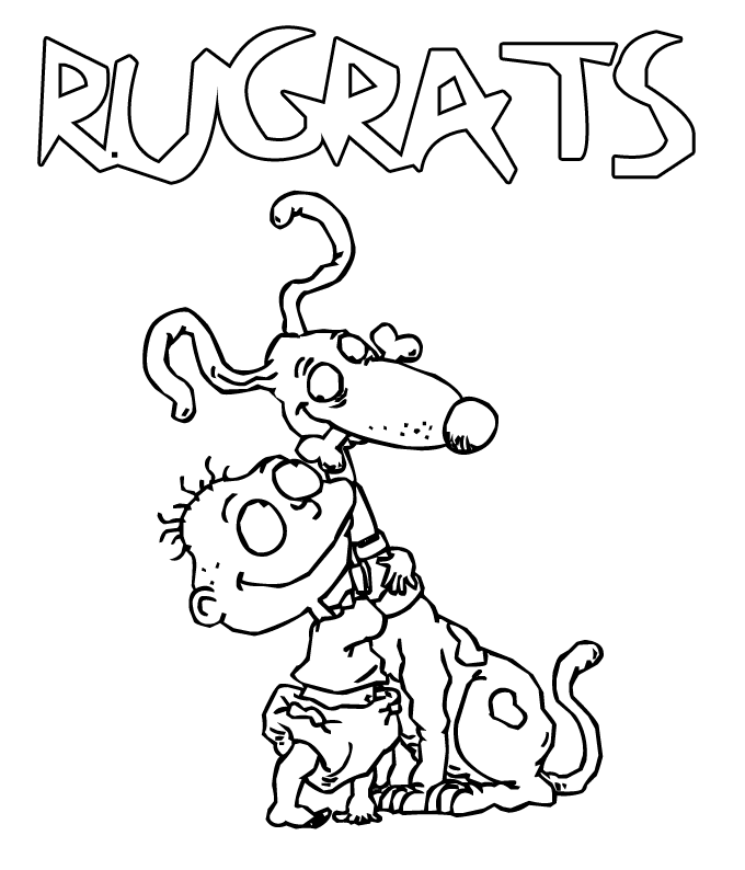 Spike y Tommy de Rugrats para Colorear