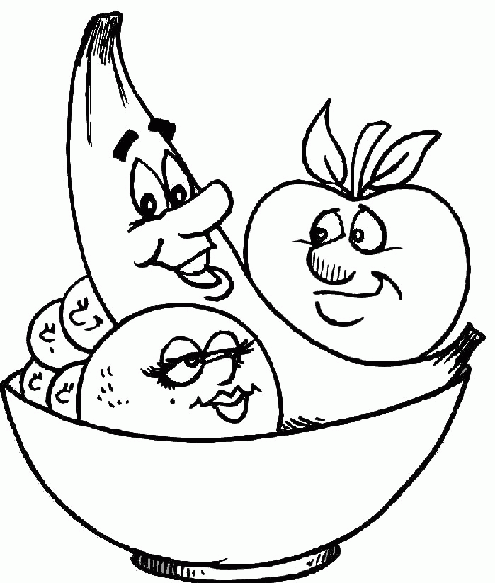 Fruit Basket Coloring Pages Coloring Home