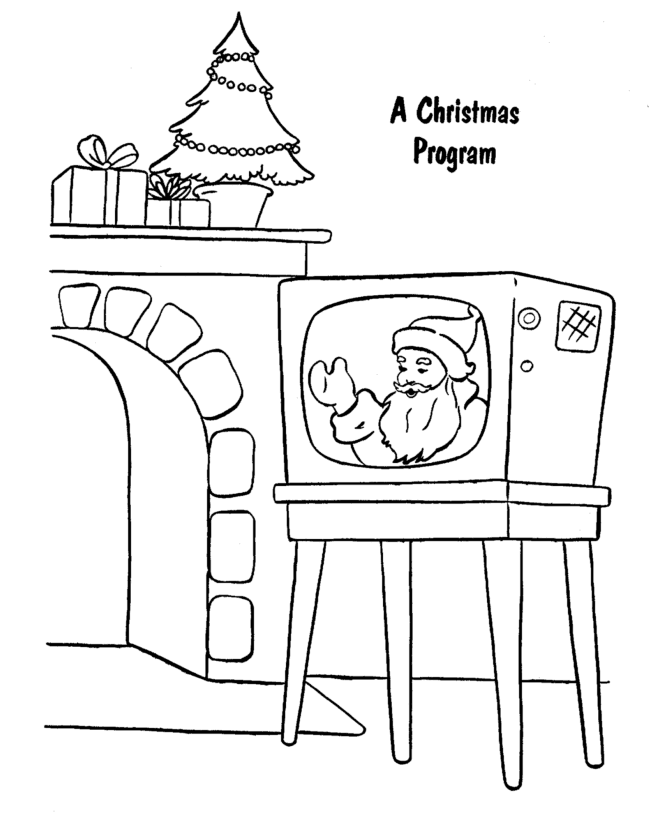 Christmas Shopping Coloring Pages - Christmas TV Program Coloring 