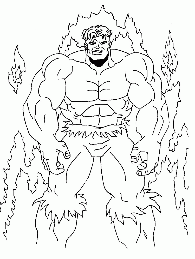 Fire Hulk Coloring Pages Free: Fire Hulk Coloring Pages Free