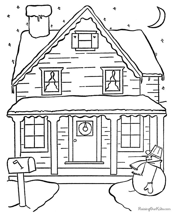 Christmas scene Colouring Pages (page 2)