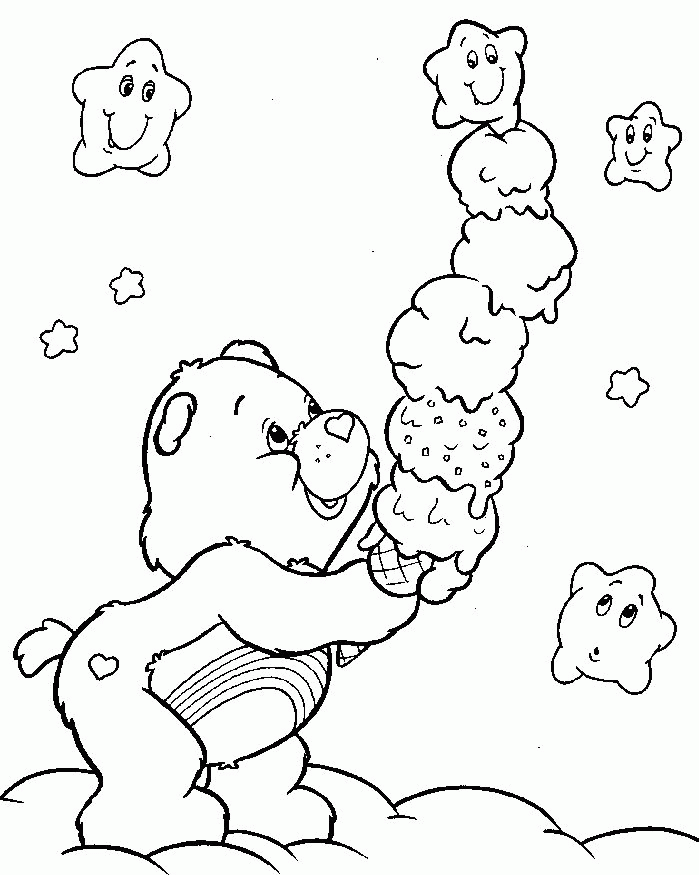 Care Bear Love Ice Cream Coloring Pages | Ice cream social