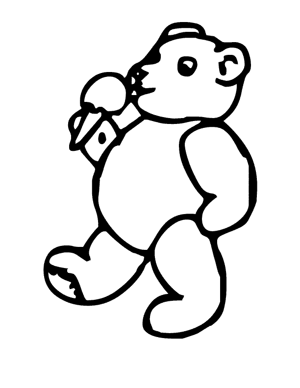 Bear eat ice cream coloring pages for kids | Great Coloring Pages