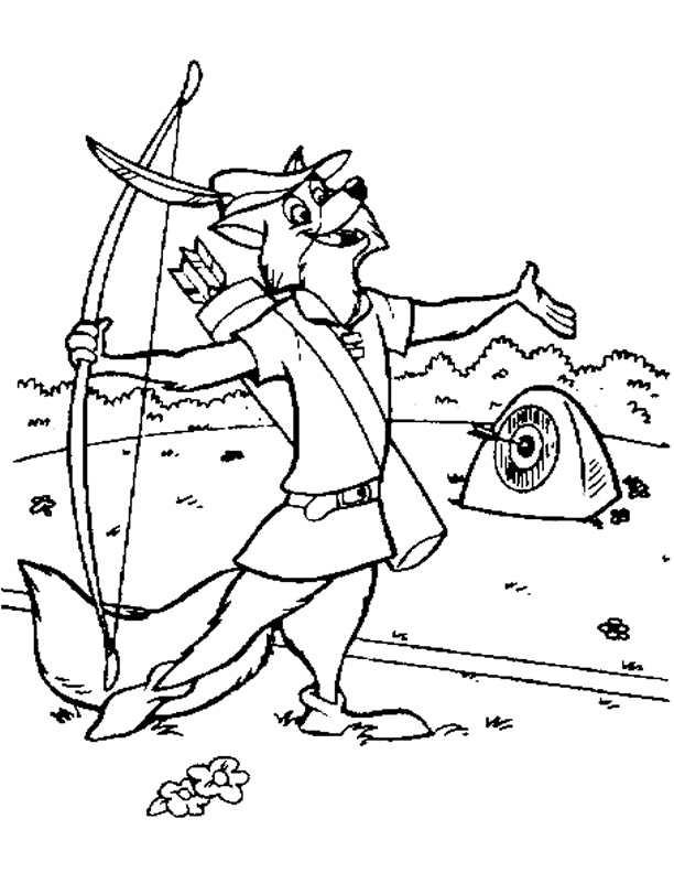 robin hood fox coloring pages