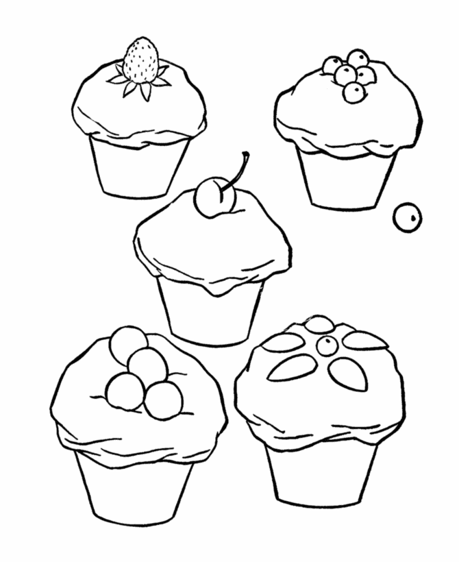 Pin Cupcakes Coloring Pages Free Page Site Cake