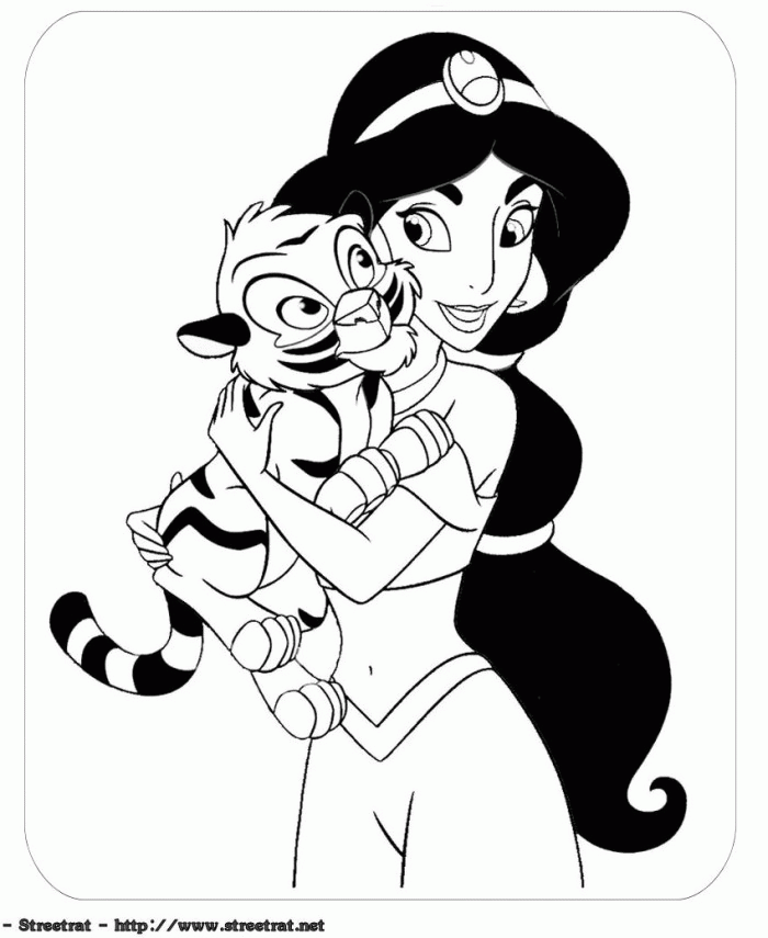 Jasmine Coloring Page For Kids