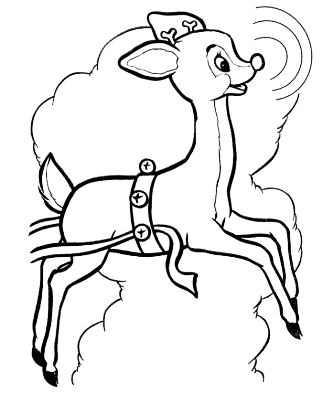 christmas cartoons Rudolph Reindeer Coloring Pages | Coloring Pages