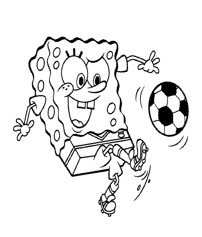 soccer spongebob coloring pages for kids | Best Coloring Pages