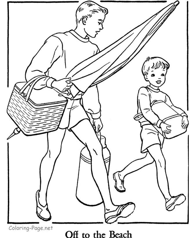 Father's Day coloring pages - Beach Father's Day