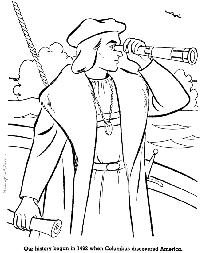 Christopher Columbus coloring pages | Galloping the Globe - Kindergar…