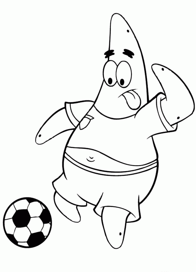 Download Patrick Playing A Football Spongebob Coloring Pages Or 