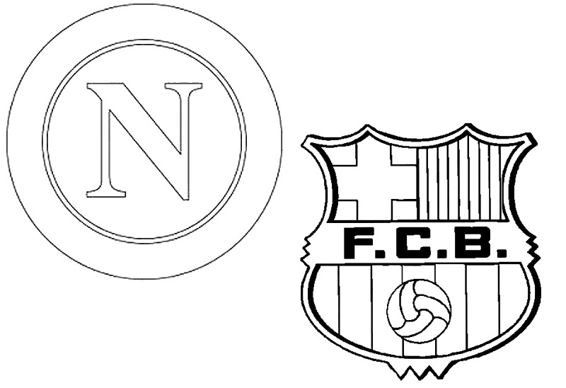Coloring page UEFA Champions League 2020 : Round of 16 : SSC Napoli - FC  Barcelona 10