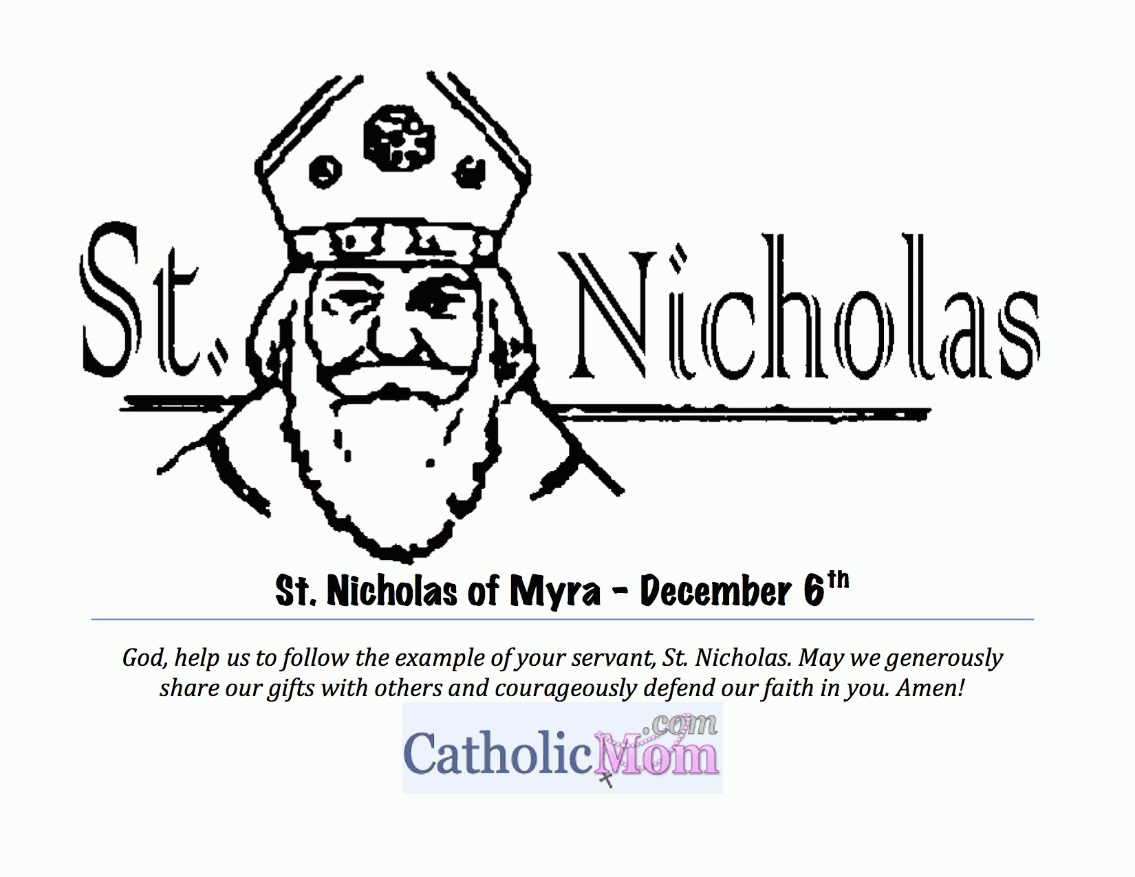 St. Nicholas Coloring Page Printable - CatholicMom.com ...