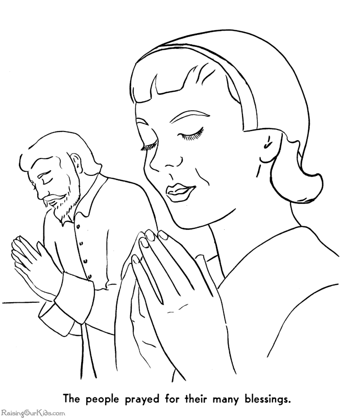 Free Coloring Sheets Of Pilgrims | Vector Images
