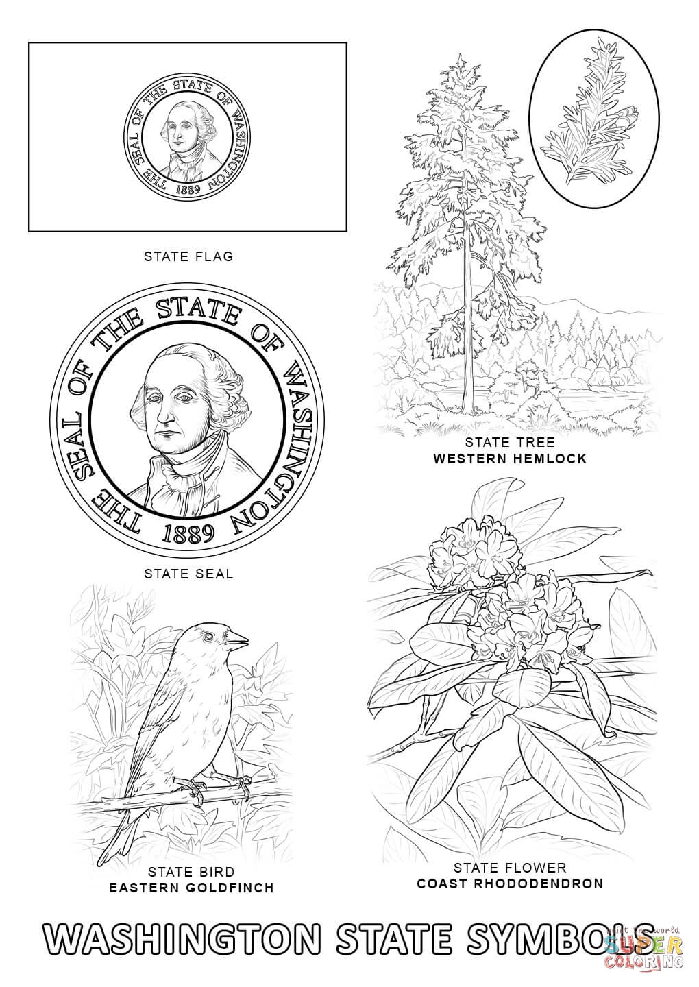 Washington State Coloring Page - Coloring Home
