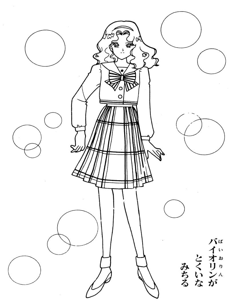 Sailor Neptune Michiru Kaioh Coloring Page - Free Printable Coloring Pages  for Kids