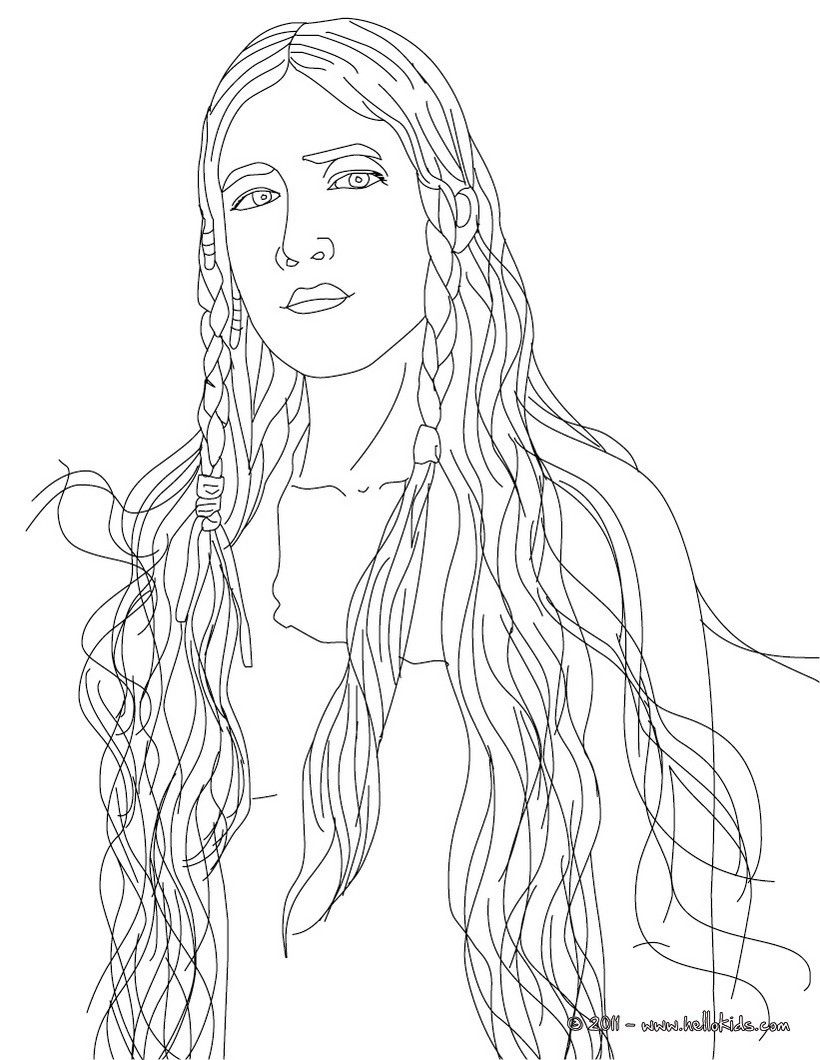 NATIVE AMERICANS coloring pages - POCAHONTAS