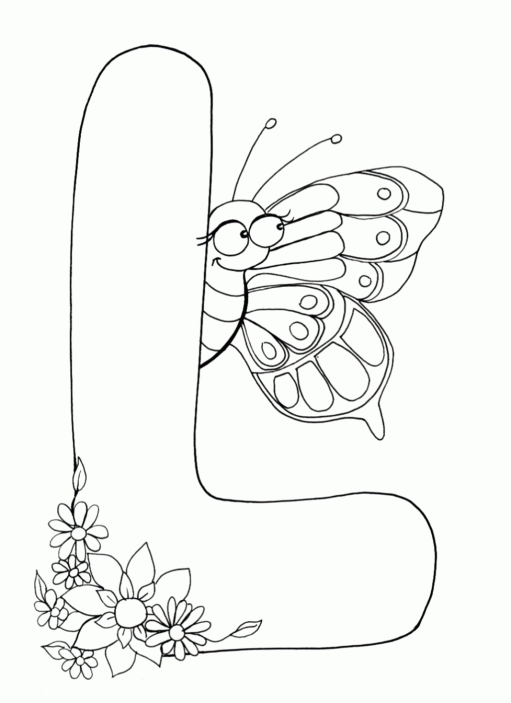 Free Coloring Pages Of Capital Bubble Letter L Alphabet Coloring ...