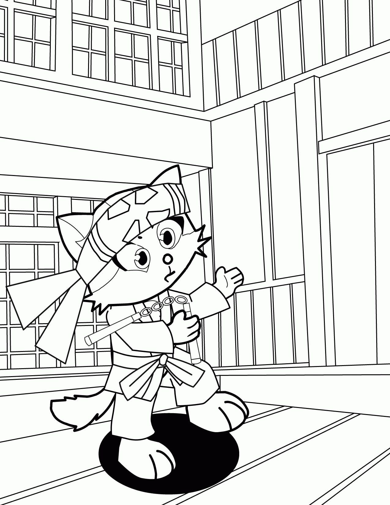 Karate Kat Coloring Page - Handipoints - Coloring Home
