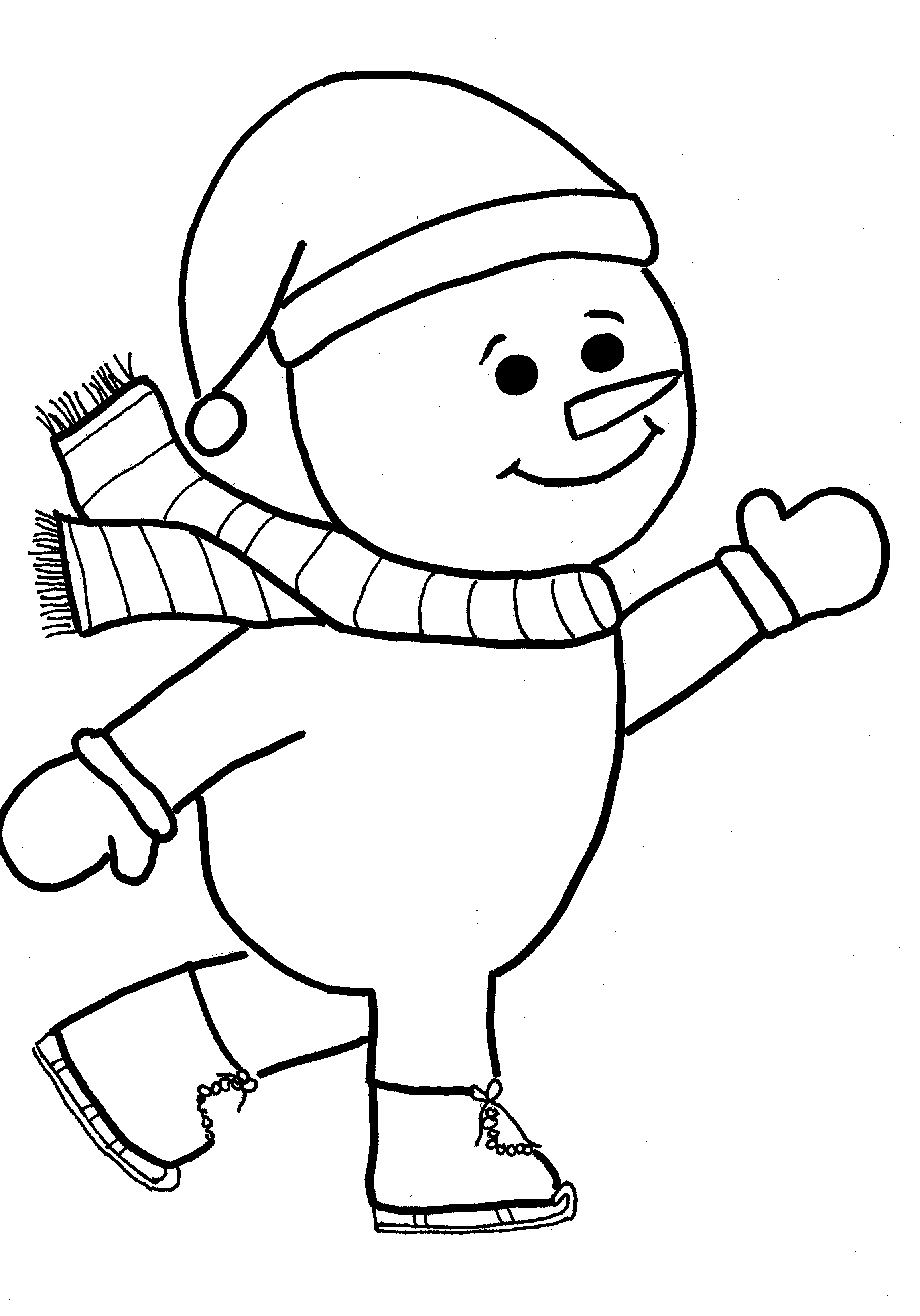 Printable Coloring Pages Christmas Snowman - Coloring Home