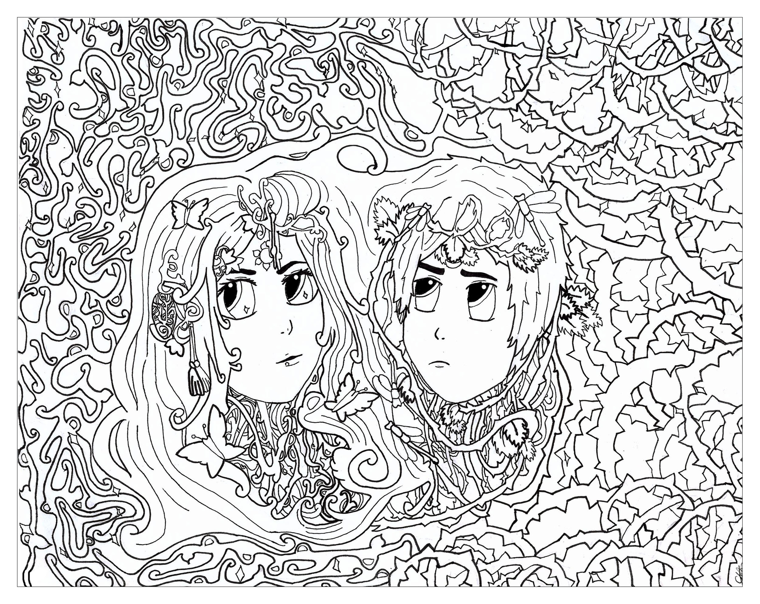 Gemini - Anti stress Adult Coloring Pages