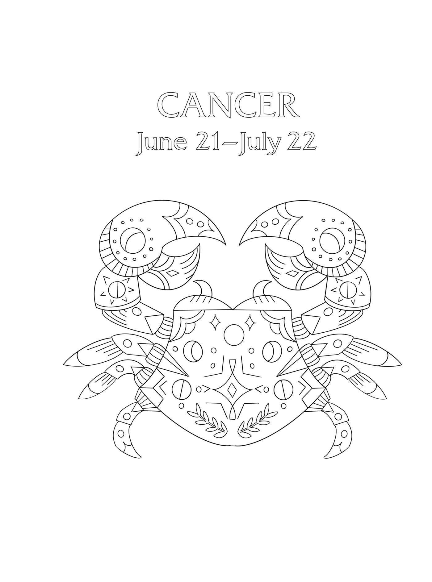 Amazon.com: Cancer: Your Cosmic Coloring Book: 24 Astrological Designs for  Your Zodiac Sign!: 9781507211946: Woods, Mecca: Books