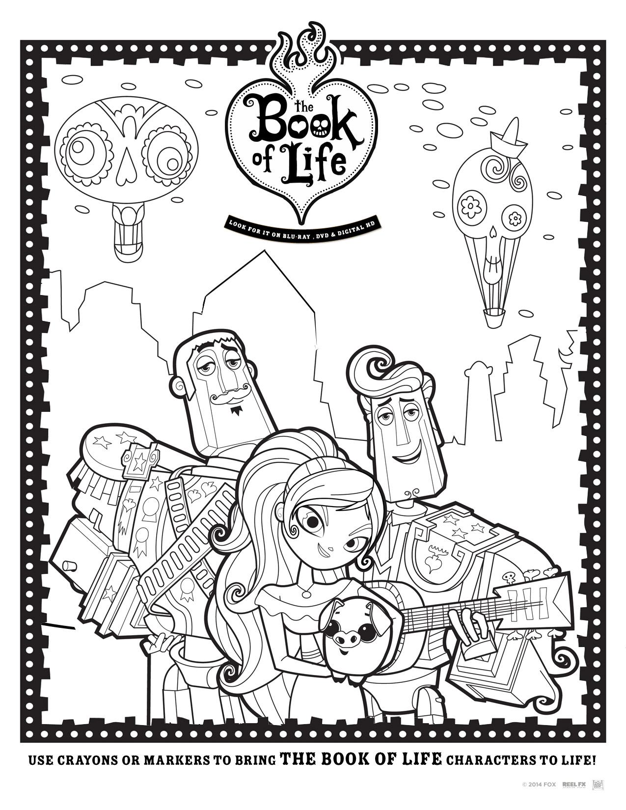 Free Book of Life Coloring Pages and Activity Sheets #BOLinsiders