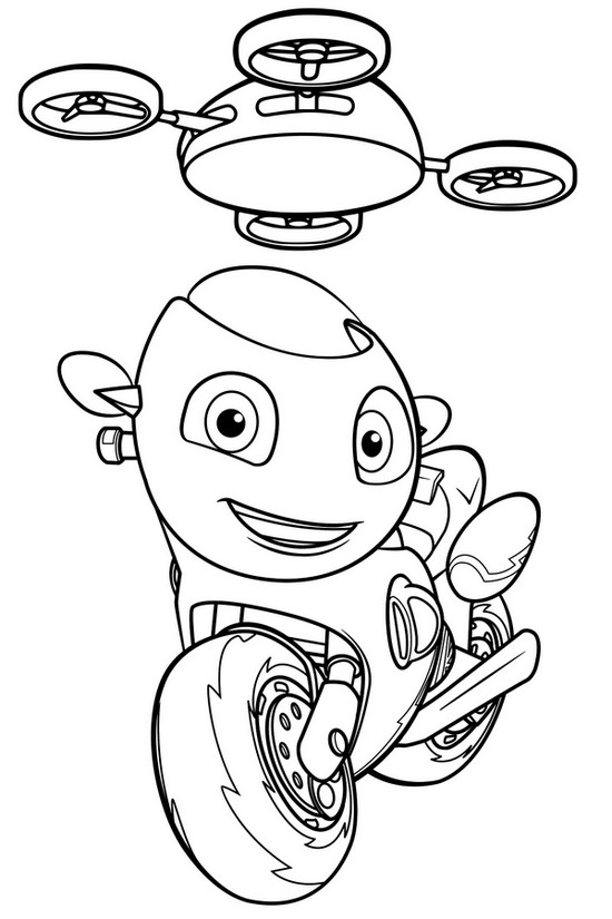 Coloring page Ricky Zoom : Ricky and Quadcopter 4