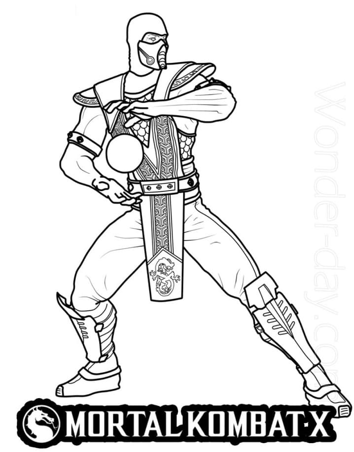 Sub-Zero Mortal Kombat 1 Coloring Page - Free Printable Coloring Pages for  Kids