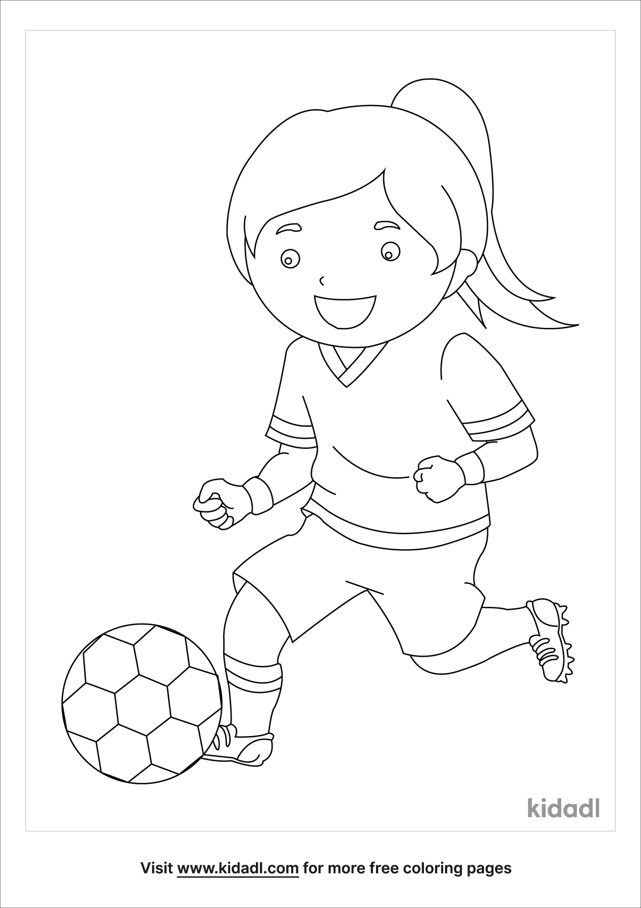 Female Soccer Player Coloring Pages | Free Sports Coloring Pages | Kidadl