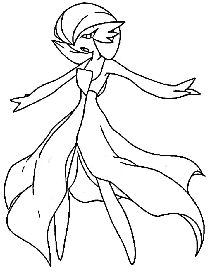 Gardevoir 3 Coloring Page - Free Printable Coloring Pages for Kids