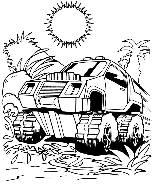 Off-road vehicle coloring page Hot Wheels - Topcoloringpages.net