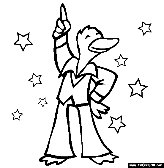 Disco Duck Coloring Page | Free Disco Duck Online Coloring