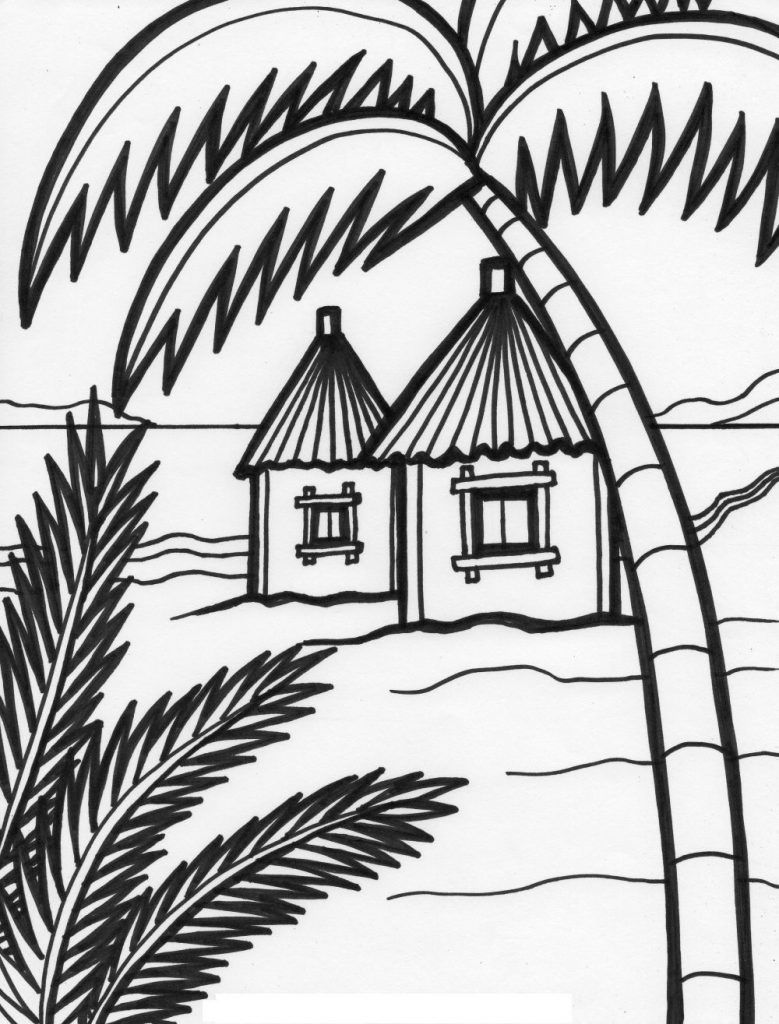 Beach Coloring Pages ⋆ coloring.rocks! | Beach coloring pages, House  colouring pages, Coloring pages