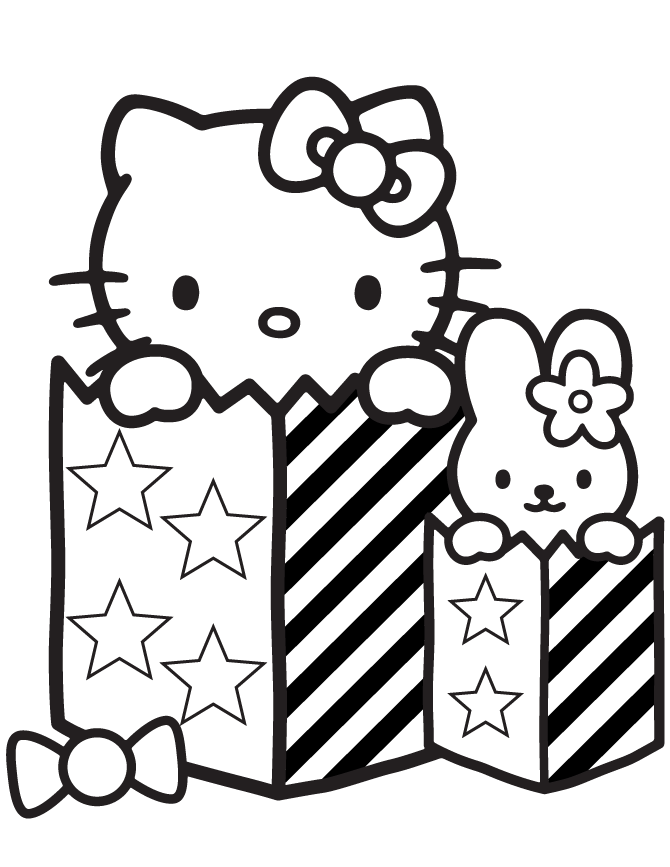 Hello Kitty Balloons Coloring Pages - Coloring Home