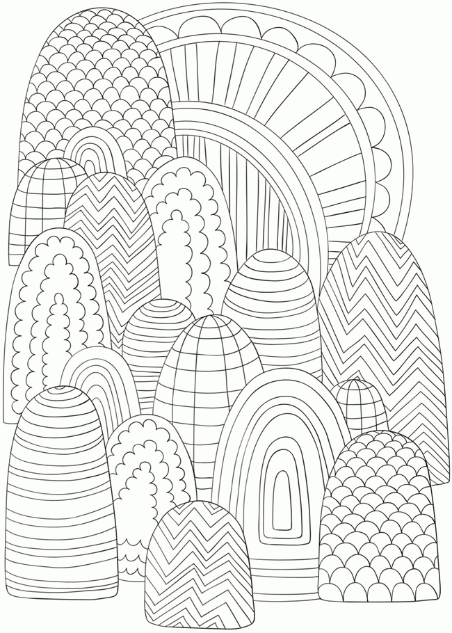 coloring sheet for everyone abstract patterns shapes hearts ...